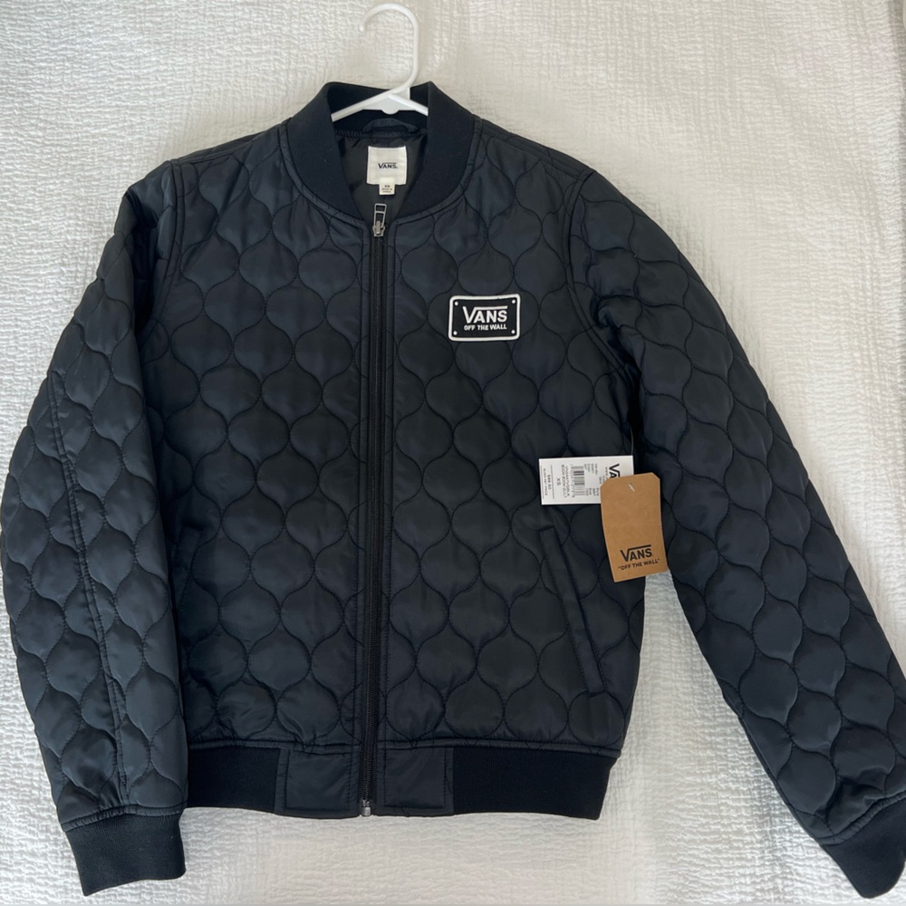 Vans Boom Boom Quilted Bomber Jacket Black XS NWT
